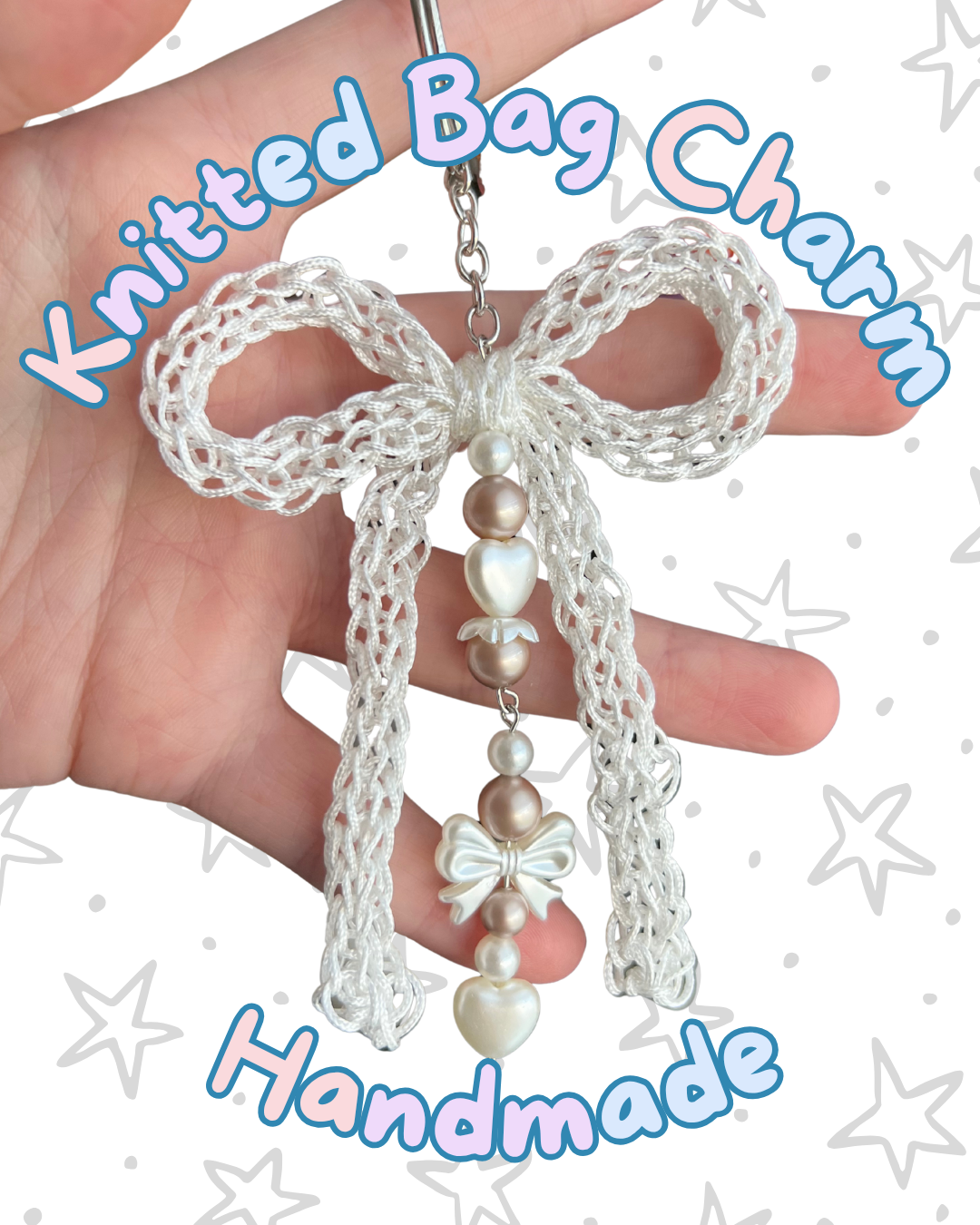 ⋆. 𐙚 ˚ Lacey Pearl Knitted Keychains ⋆. 𐙚 ˚