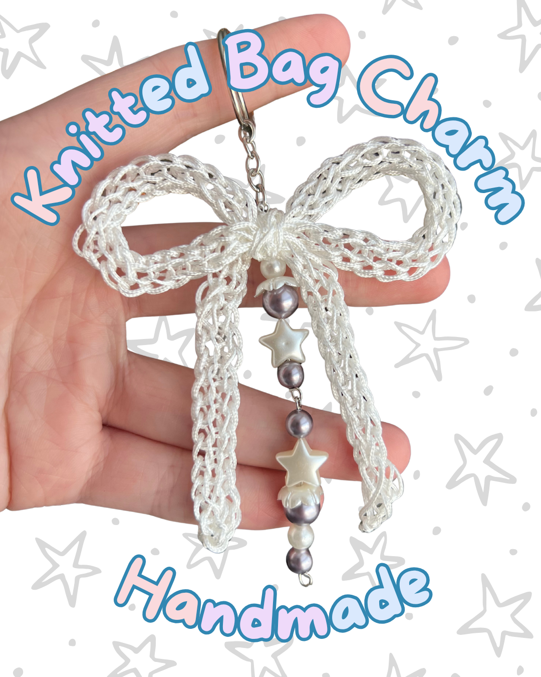 ⋆. 𐙚 ˚ Lacey Pearl Knitted Keychains ⋆. 𐙚 ˚