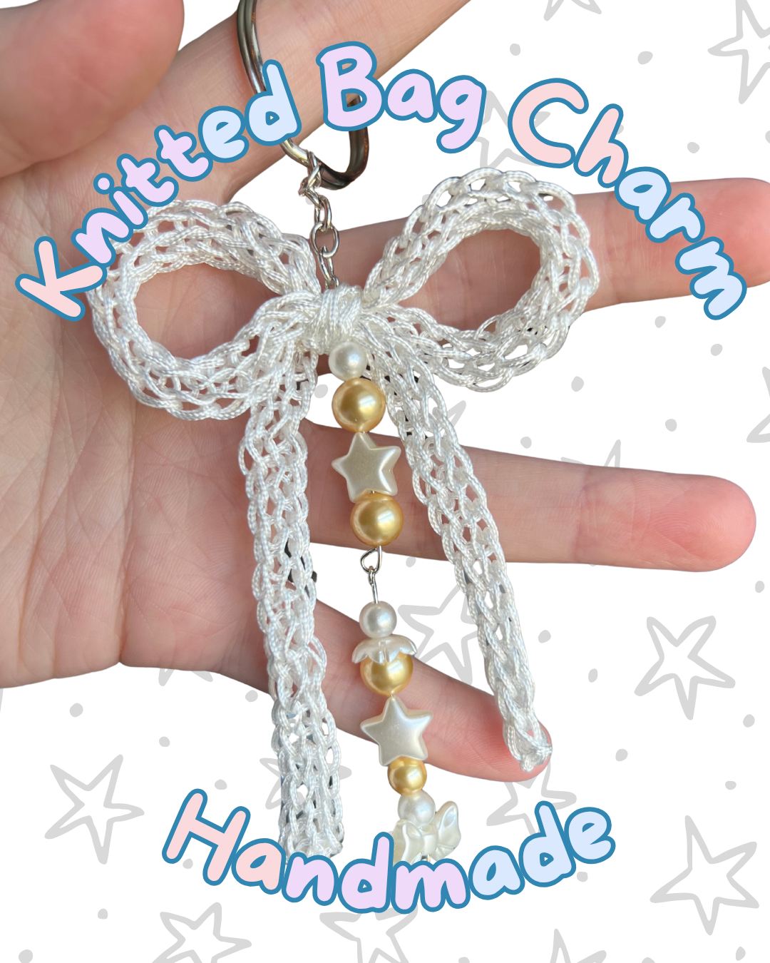 ⋆. 𐙚 ˚ Lacey Pearl Knitted Keychains ⋆. 𐙚 ˚