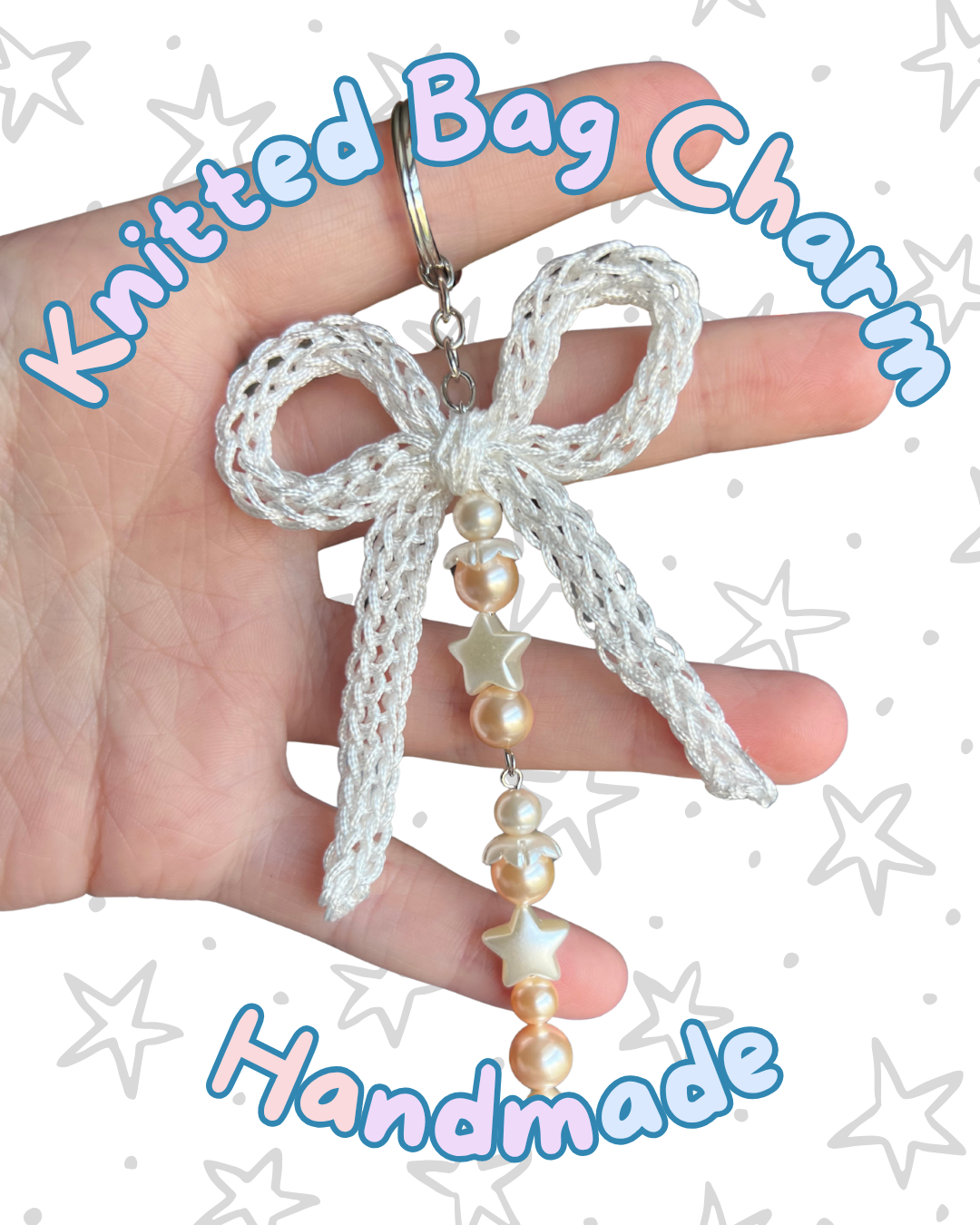 ⋆. 𐙚 ˚ Lacey Pearl Knitted Keychains ⋆. 𐙚 ˚