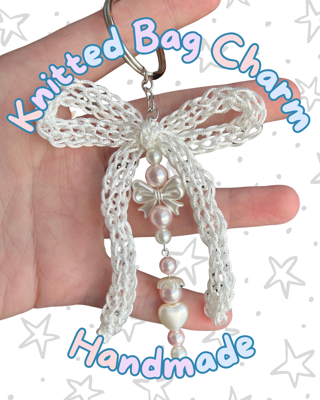⋆. 𐙚 ˚ Lacey Pearl Knitted Keychains ⋆. 𐙚 ˚