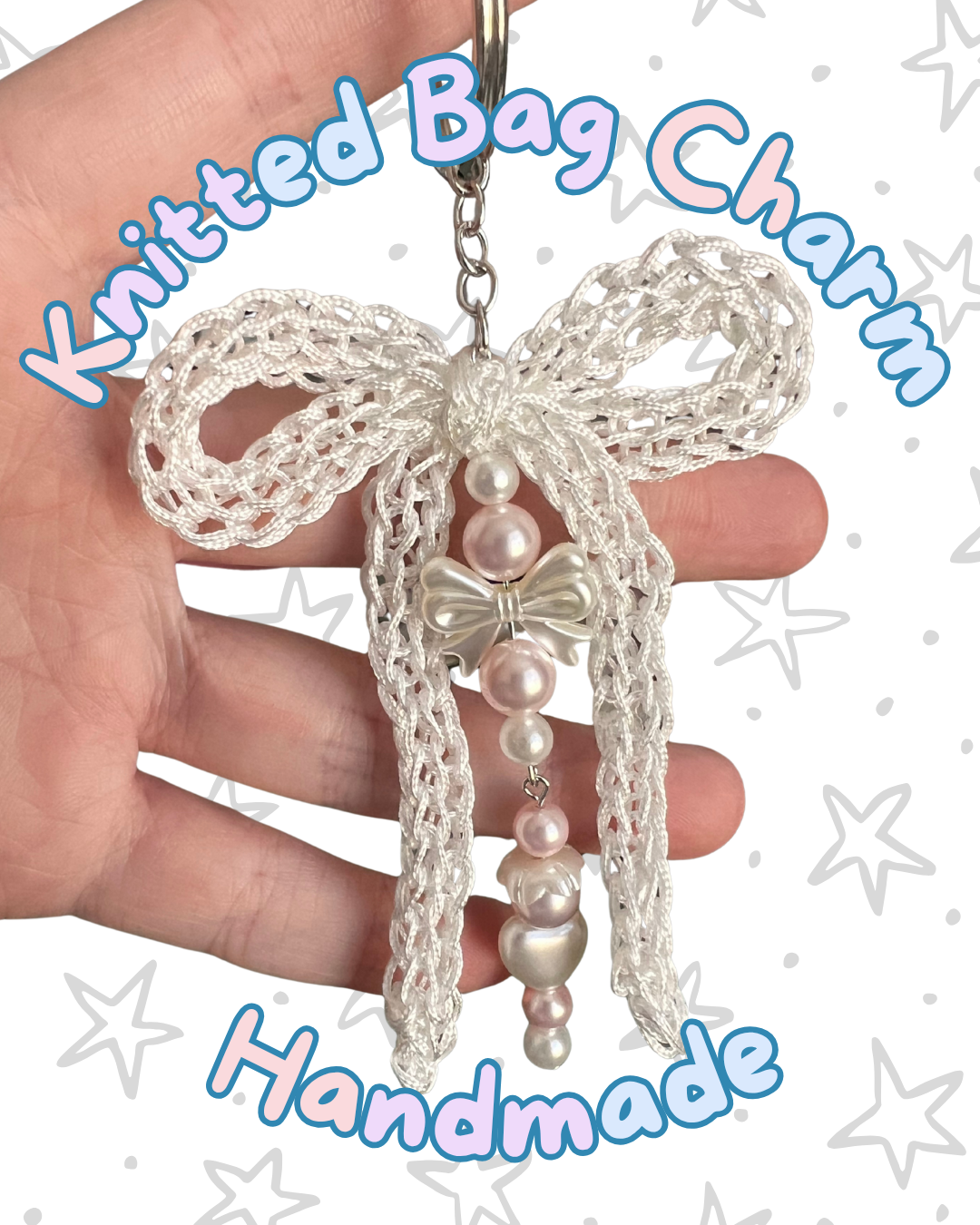 ⋆. 𐙚 ˚ Lacey Pearl Knitted Keychains ⋆. 𐙚 ˚