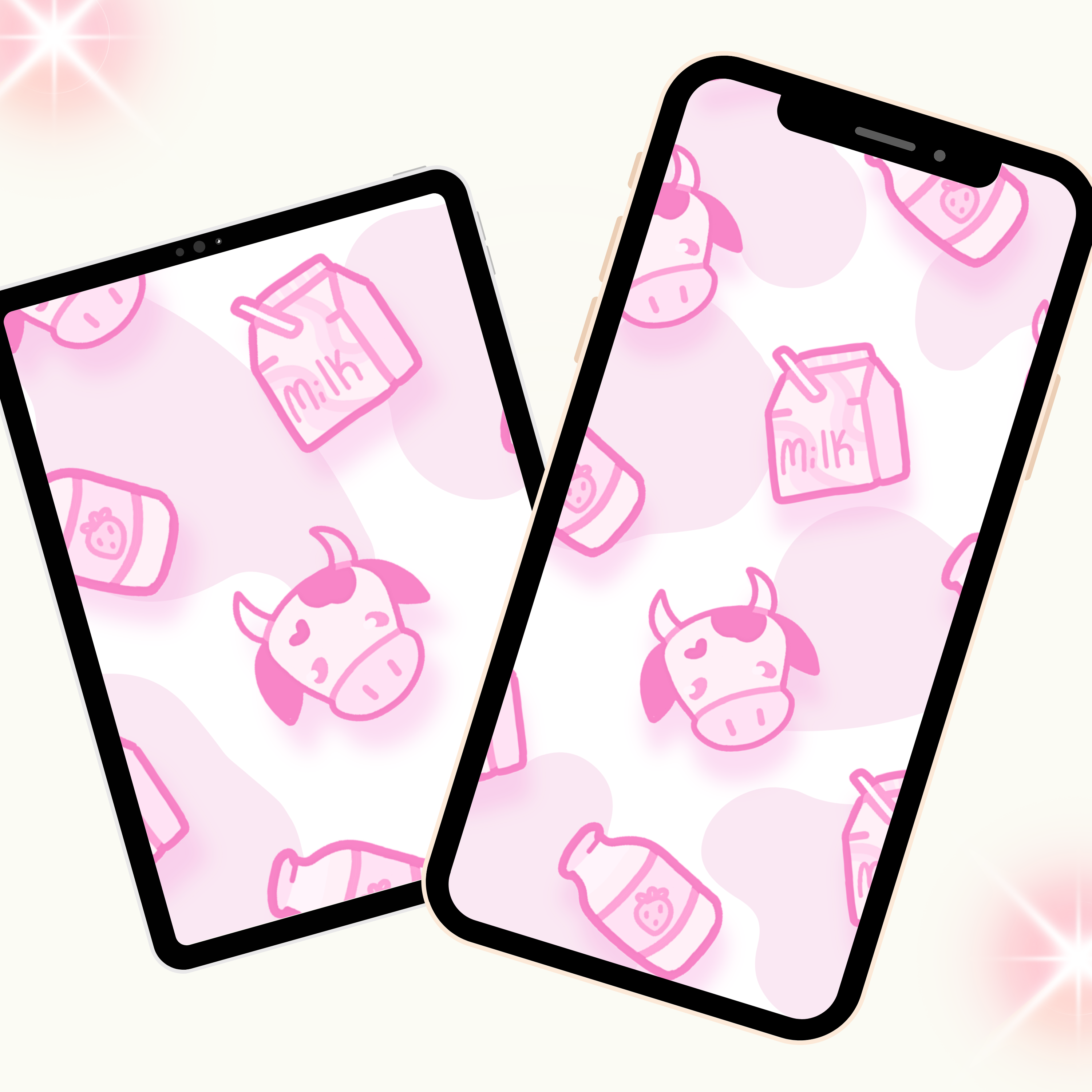 ✩ Digital Wallpapers | Strawberry Cow ✩